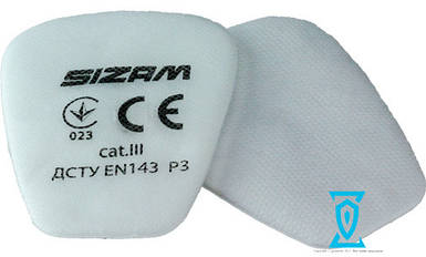 Фільтр "Sizam" 6033 PROFILTR попередній від пилу та аерозолів для масок 6200/7500