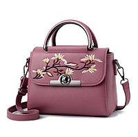 Женская мини сумочка клатч с вышивкой через плечо маленькая сумка для девушек с цветами Вышивка, Розовый