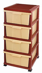 Комод пластиковий 4-ярус. Classic бежевий (37х 45х90СМ) ELIF Plastic, Туреччина Е-300