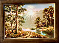 Картина пейзаж из янтаря " Восход солнца"