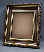 Фігурний кіот для ікони з внутрішньою дерев'яною рамою і золоченими штапиками, фото 5