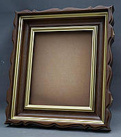 Фігурний кіот для ікони з внутрішньою дерев'яною рамою і золоченими штапиками, фото 4