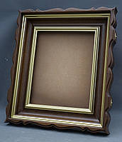 Фігурний кіот для ікони з внутрішньою дерев'яною рамою і золоченими штапиками, фото 10