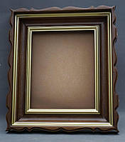 Фігурний кіот для ікони з внутрішньою дерев'яною рамою і золоченими штапиками, фото 2