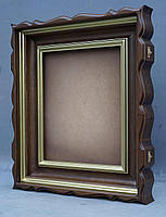 Фігурний кіот для ікони з внутрішньою дерев'яною рамою і золоченими штапиками, фото 9