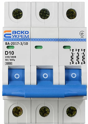 Автоматичний вимикач УКРЕМ ВА-2017/D 3р 10А АСКО A0010170100, фото 2