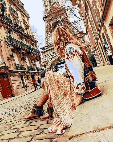 Картини за номерами 40х50 см Mariposa Кантрі Шик Париж (Q 2273)