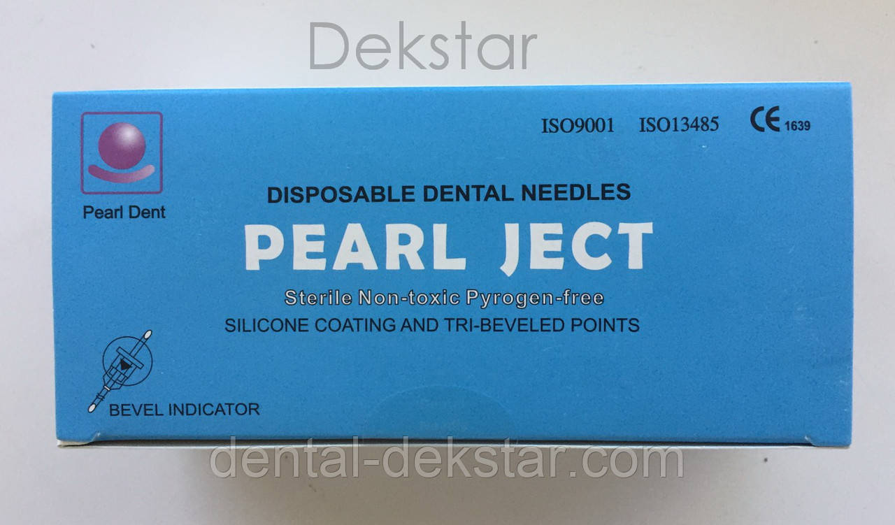 Голки cтоматологічні каpпульні PEARL JECT (100 шт), METRIC (Е 0,4 * 35 мм) блакитні