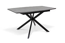 Стіл обідній розкладний на металевій ніжці Річард 140 Мікс меблі, колір сірий + стільниця сіра, фото 3
