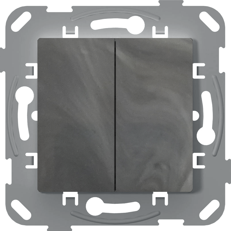 Вимикач 2-кл. PLANK, базальт (арт. PLK0120731), фото 1