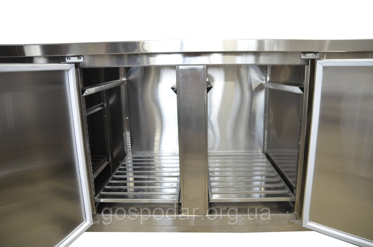 Стол холодильный для пиццы с гранитной столешницей 2 двери, задний борт 1400х700х850 мм - фото 2 - id-p1336084153