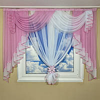 Ламбрекен фіранка 2м Амалія рожевий