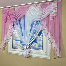 Ламбрекен фіранка 2м Амалія рожевий, фото 4