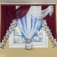 Ламбрекен фіранка 2м Амалія бордо