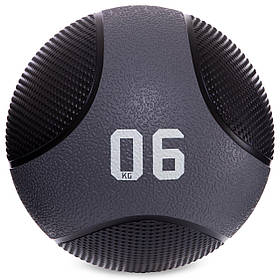 М'яч медичний медбол Medicine Ball FI-2824-6 6кг (гума, d-см, чорний)