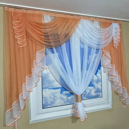 Ламбрекен фіранка 2м Амалія персиковий, фото 2