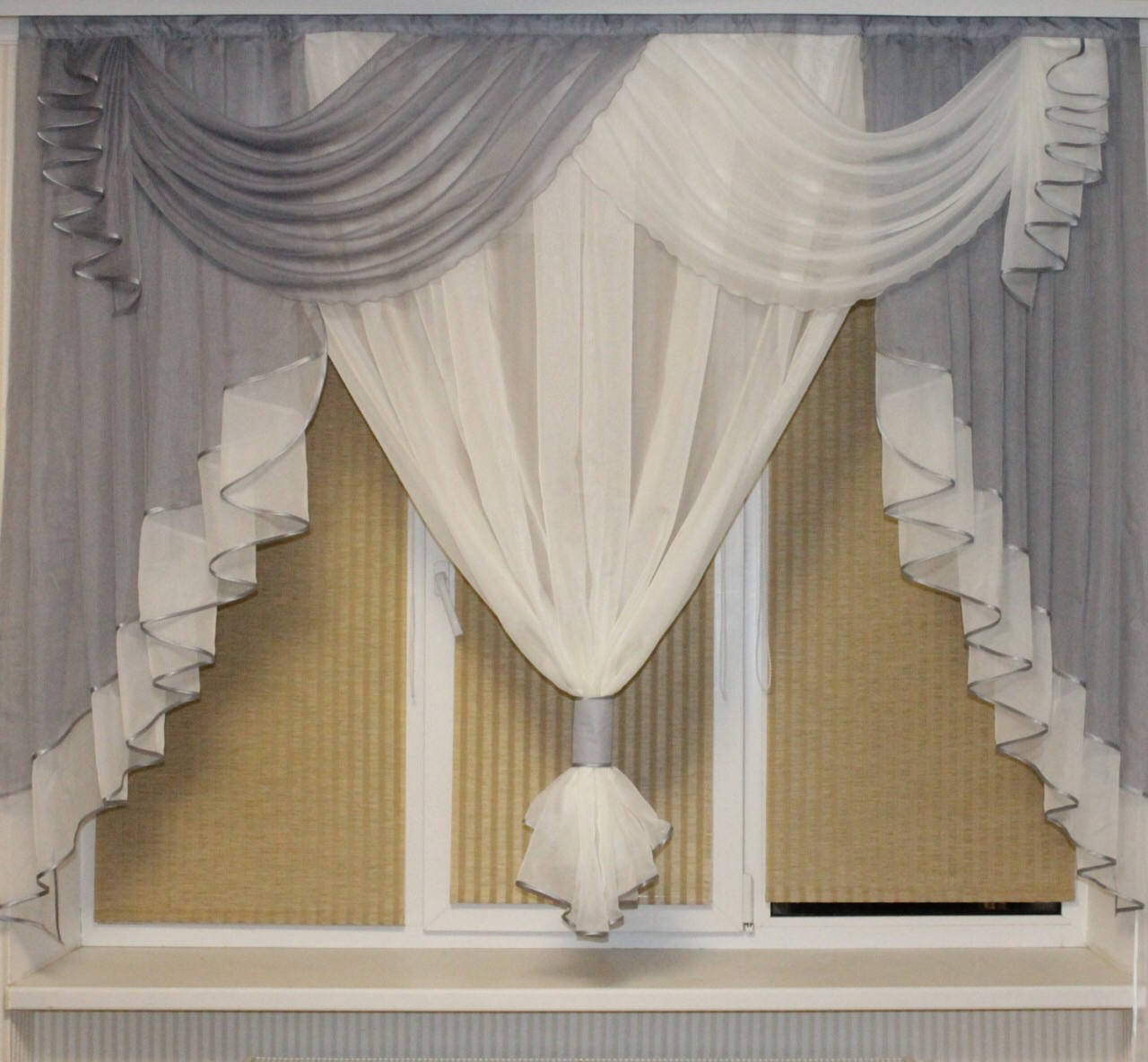 Ламбрекен фіранка 2м Амалія сірий