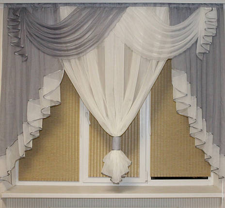 Ламбрекен фіранка 2м Амалія сірий, фото 1