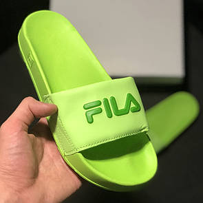 Тапочки жіночі салатовые Fila Slippers green (04498)