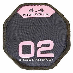 Диск м'який Record SandBells FI-5718-2 2 кг чорний-рожевий