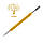 Латте-арт пензлик для бариста (перо для малюнків на каві) Жовтий/Золотий, фото 2