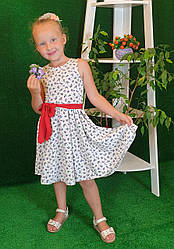 Плаття для дівчинки Фея 104,110,116,122 молочний у квіточку (без пояса)