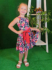 Плаття для дівчинки Фея 122, 128, 134, 140 см, квітковий принт( без пояса)