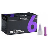 Універсальні голки Wellion MEDFINE plus для інсулінових шприц-ручок 6 мм ( 31G x 0,25 мм), фото 3