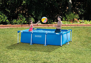 Каркасний прямокутний басейн 300х200х75 см Іntex 28272, Збірний сімейний на садову ділянку інтекс із ПВХ, фото 2