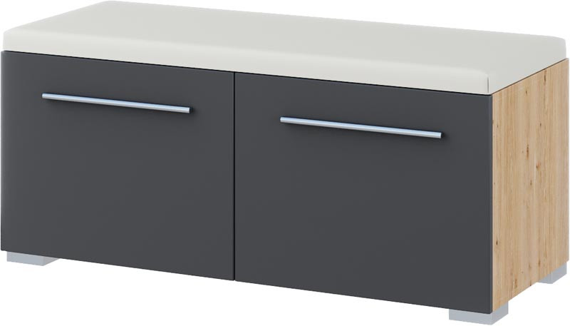 Тумба 2ДМ з м'яким сидінням Б'янко графіт Дуб артизан Світ Меблiв купити в Одесі, Україні, фото 1