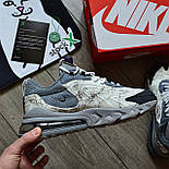 Чоловічі кросівки Nike Air Max 270 React 'Grey' Travis Scott осінь-весна демісезонні. Живе фото. топ (взуття чоловіче), фото 3