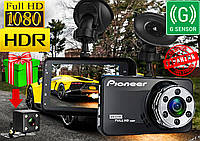 Авто Видеорегистратор Pioneer T638G+ HDR, FullHD, G-Sensor, 5.0 Mega,HDMI, DVR + камера заднего вида