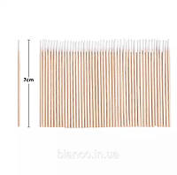 Ватні дерев'яні ультратонкі палички Micro Stics (зубочистки з ватою загострені 7см) (100 шт)