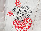 Трусики під памперс для дівчинки + туніка (Червоні хвилі та Кішечки), фото 4