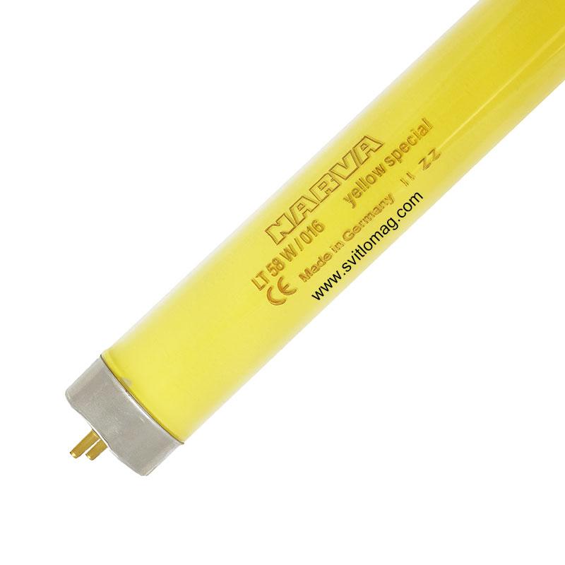 Лампа люмінесцентна жовта LT 18w/016 T8 NARVA YELLOW G13, фото 1