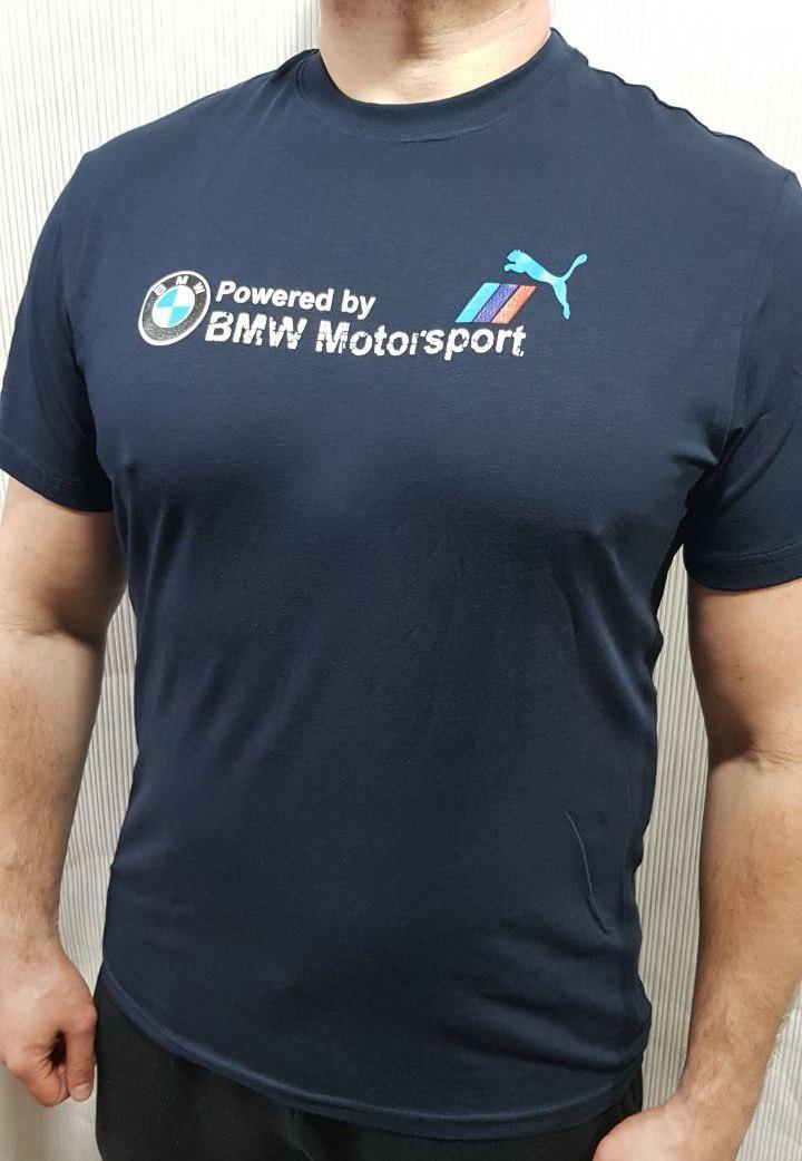 Мужская спортивная футболка Puma BMW черная трикотаж коттон - фото 7 - id-p1419812212