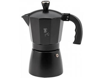 Темно-сіра гейзерна кавоварка Berlinger Haus Carbon Pro 3 чашки 150мл 7214-BH