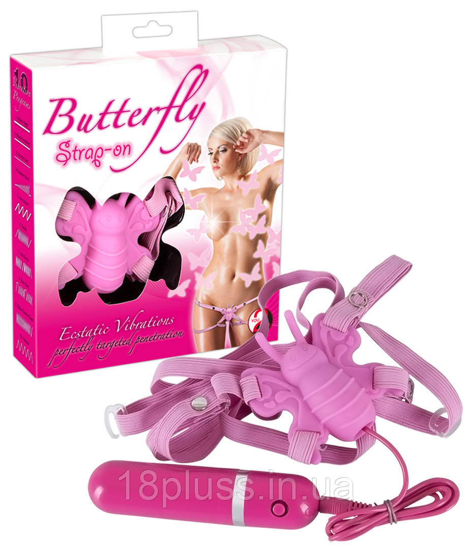 Кліторальний стимулятор Butterfly Strap On, фото 1