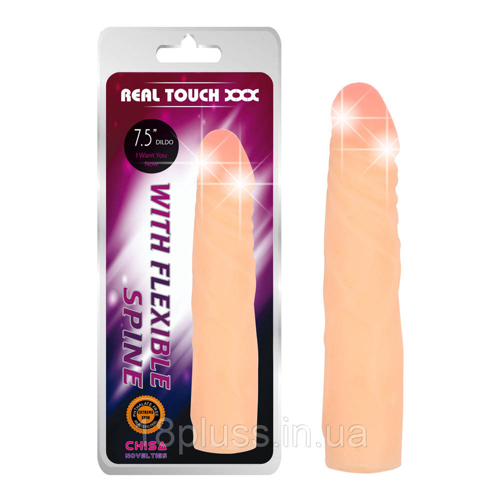 Фалоімітатор Real Touch XXX Dildo With Flexible Spine 7.5", фото 1