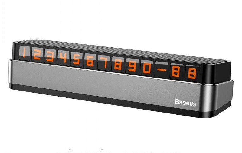 Визитка BASEUS ACNUM-B0G Moonlight на панель автомобиля, серая