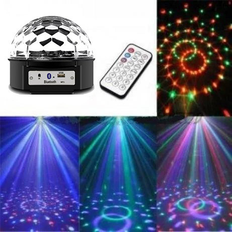 Диско куля Bluetooth MP3 LED Crystall Magic Ball Light світломузика з пультом