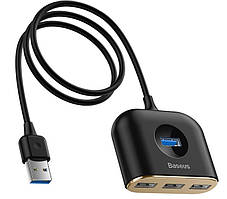 HUB адаптер BASEUS CAHUB-AY01, Square 4USB, чорний