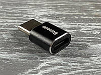 USB переходник Baseus micro USB Type-C to USB черный