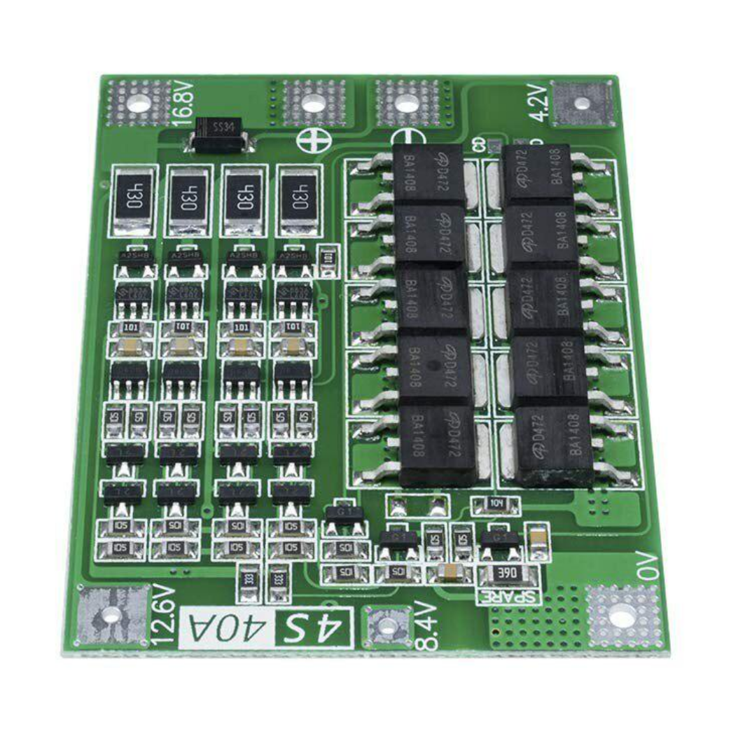 Модуль захисту та контролю заряду BMS Li-Ion 18650 4S 40A, фото 1