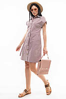 Коротке лляне сукня-сафарі на ґудзиках Dorin (42-52р) у кольорах, фото 4