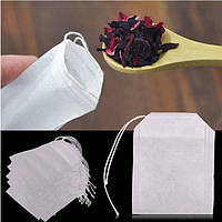 Фільтр пакет для заварювання чаю трав 100шт, чайний пакетик із затяжкою