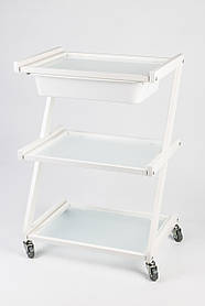 Косметологічний візок білий стоматологічний пересувний столик медичний для стоматолога L_S18/1_w