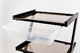 Візки косметологічні чорні столики косметологічний скляний візок для косметолога L_S18/1_Black, фото 4