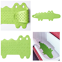 Защитный каучуковый коврик в ванную на присосках IKEA PATRULL 33x90 см зелёный крокодил ИКЕА ПАТРУЛЬ