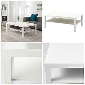 Журнальний столик IKEA LACK 118x78 см білий ІКЕА ЛАКК кавовий стіл прямокутний